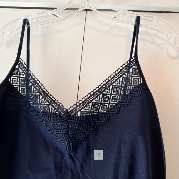 NWOT! Loft Navy Camisole w/Crochet Lace - Medium - Picture 2 of 2